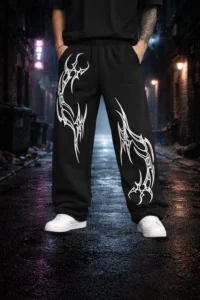 Boxman Men Printed Black Track Pants